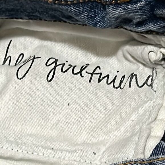 GRLFRND 24 Karolina High Rise Straight Leg Crop Jeans Frayed Hem Button Fly - Picture 9 of 13